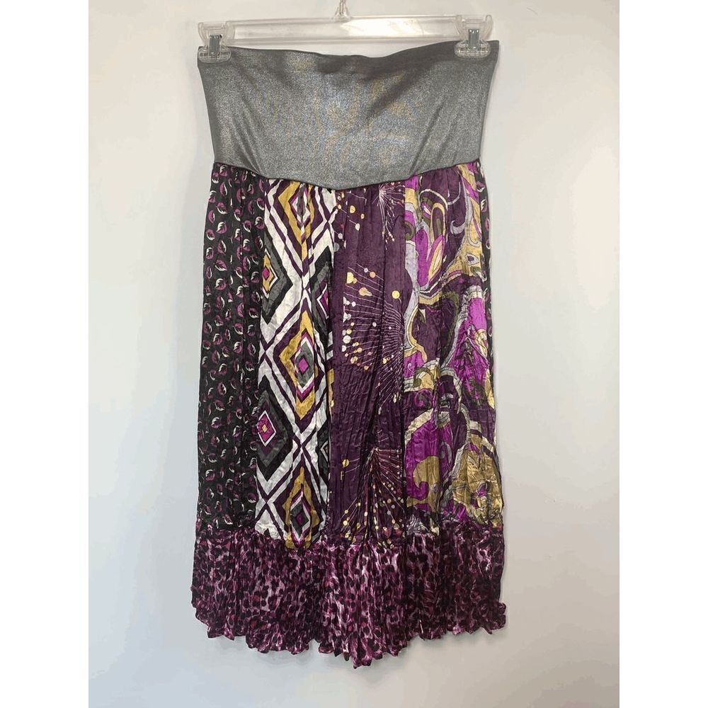 American Rag Multi Print Silk Feel Skirt Size Medium